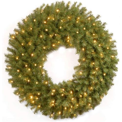  National Tree Company National Tree 36 Inch Norwood Fir Wreath with 100 Battery Operated Dual LED Lights (NF-304D-36W-B1)