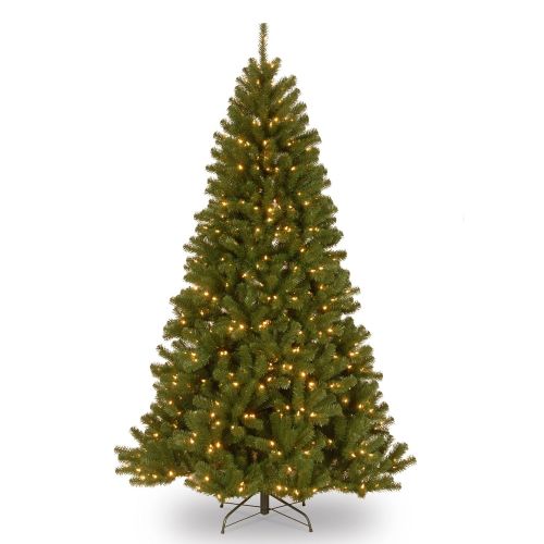  National Tree Company National Tree 7 Foot North Valley Spruce Tree with 500 Clear Lights, Hinged (NRV7-300-70)