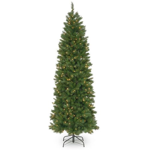  National Tree Company National Tree 7.5 Foot Pennington Fir Pencil Tree with 350 Clear Lights, Hinged (PNG7-300-75)