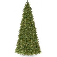 National Tree Company National Tree 14 Foot Feel Real Ridgewood Spruce Slim Tree with 1300 Clear Lights, Hinged (PERG4-315-140)