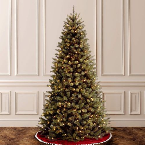  National Tree Company National Tree 6.5 Foot North Valley Spruce Tree with 450 Clear Lights, Hinged (NRV7-300-65)