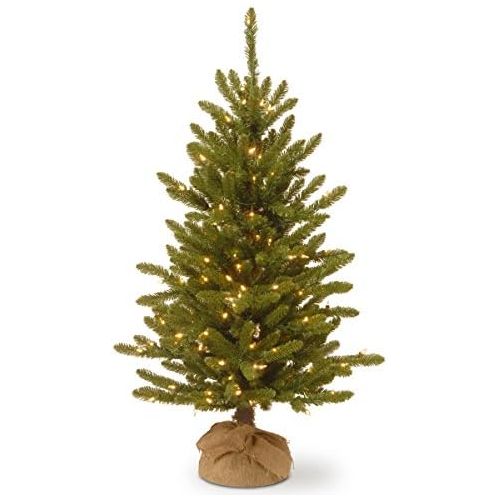  National Tree Company National Tree 4 Foot Kensington Burlap Tree with 150 Clear Lights (KNT3-306-40)