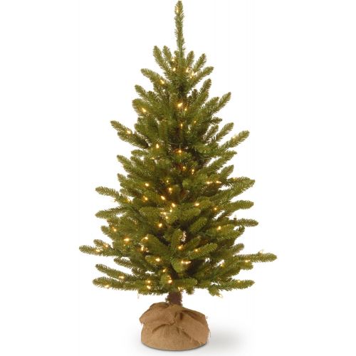  National Tree Company National Tree 4 Foot Kensington Burlap Tree with 150 Clear Lights (KNT3-306-40)