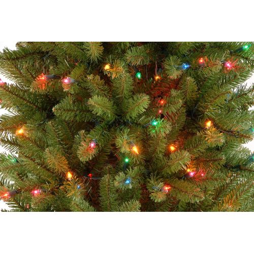  National Tree Company National Tree 6.5 Foot Kingswood Fir Pencil Tree with 250 Multicolor Lights, Hinged (KW7-313-65)