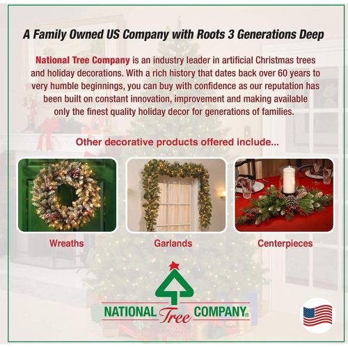  National Tree Company National Tree 6.5 Foot Feel-Real Downswept Douglas Fir Tree with 650 Clear Lights, Hinged (PEDD1-312-65)