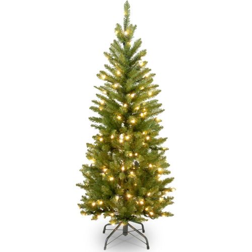  National Tree Company National Tree 6.5 Foot Kingswood Fir Pencil Tree with 250 Clear Lights, Hinged (KW7-300-65)