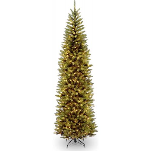  National Tree Company National Tree 6.5 Foot Kingswood Fir Pencil Tree with 250 Clear Lights, Hinged (KW7-300-65)