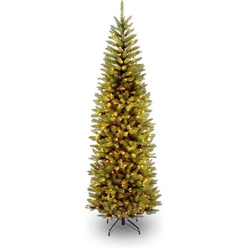  National Tree Company National Tree 6.5 Foot Kingswood Fir Pencil Tree with 250 Clear Lights, Hinged (KW7-300-65)