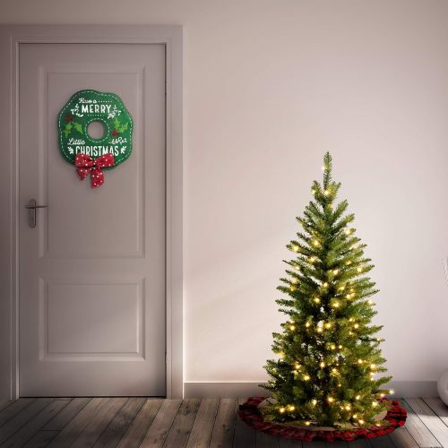  National Tree Company National Tree 6.5 Foot Kingswood Fir Pencil Tree with 250 Clear Lights, Hinged (KW7-300-65)