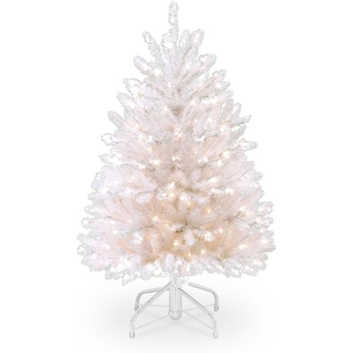  National Tree Company National Tree 7.5 Foot White Dunhill Fir Christmas Tree, Hinged (DUWH-75LO)