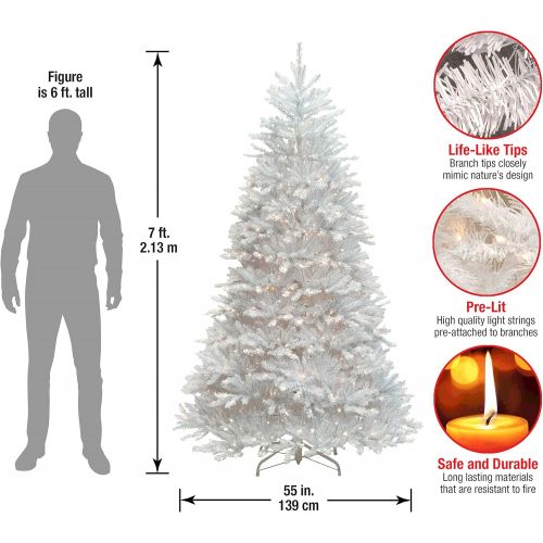  National Tree Company National Tree 7.5 Foot White Dunhill Fir Christmas Tree, Hinged (DUWH-75LO)