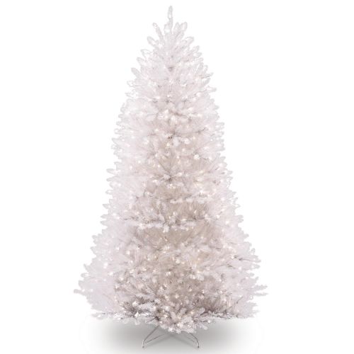  National Tree Company National Tree 7.5 Foot White Dunhill Fir Christmas Tree, Hinged (DUWH-75LO)