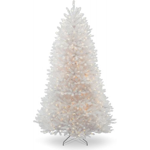  National Tree Company National Tree 7.5 Foot White Dunhill Fir Christmas Tree, Hinged (DUWH-75LO)