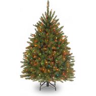 National Tree Company National Tree 7.5 Foot Dunhill Fir Tree with 750 Multicolor Lights, Hinged (DUH-75RLO)