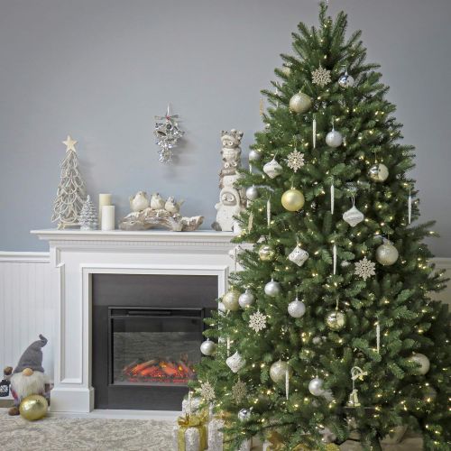  National Tree Company National Tree 9 Foot Dunhill Fir Tree with 900 Clear Lights, Hinged (DUH-90LO)