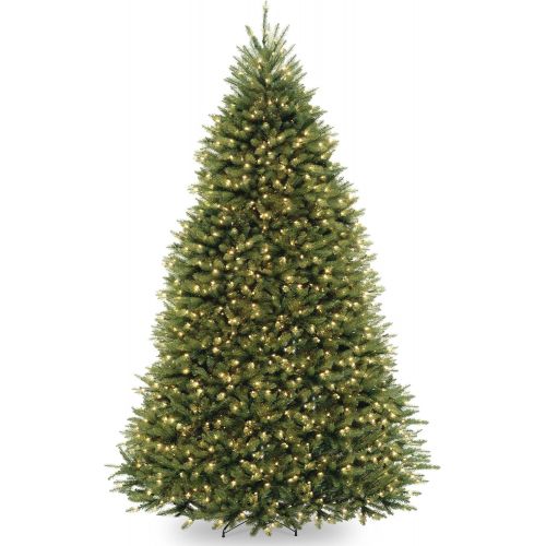  National Tree Company National Tree 9 Foot Dunhill Fir Tree with 900 Clear Lights, Hinged (DUH-90LO)