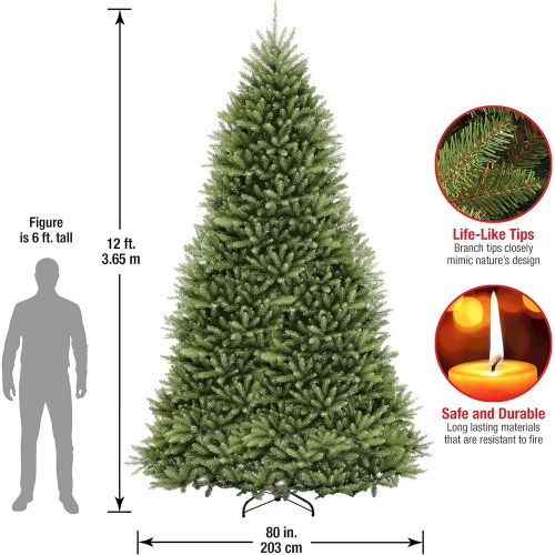  National Tree Company National Tree 12 Foot Dunhill Fir Tree, Hinged (DUH-120)