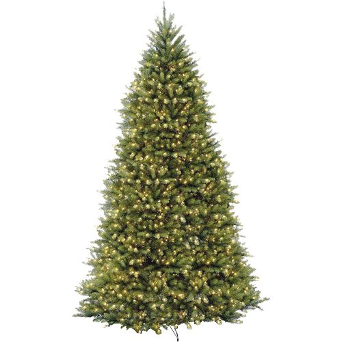  National Tree Company National Tree 10 Foot Dunhill Fir Tree with 1200 Clear Lights, Hinged (DUH-100LO-S)