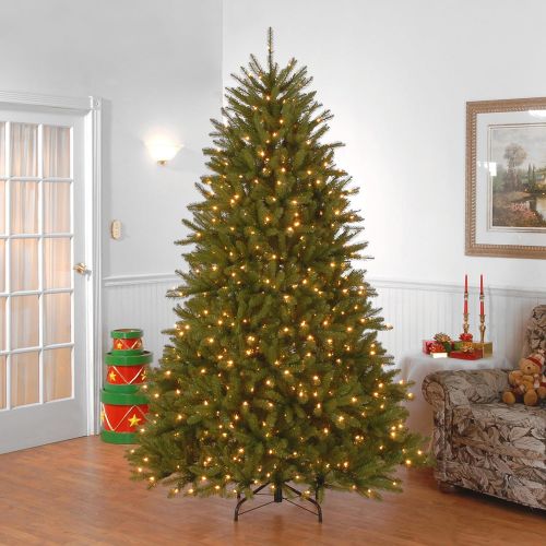  National Tree Company National Tree 7.5 Foot Dunhill Fir Tree with 750 Clear Lights, Hinged (DUH-75LO)