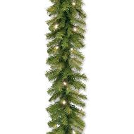 National Tree Company Pre-Lit Artificial Christmas Garland, Green, Norwood Fir, White Lights, Battery Operated, Christmas Collection, 9 Feet