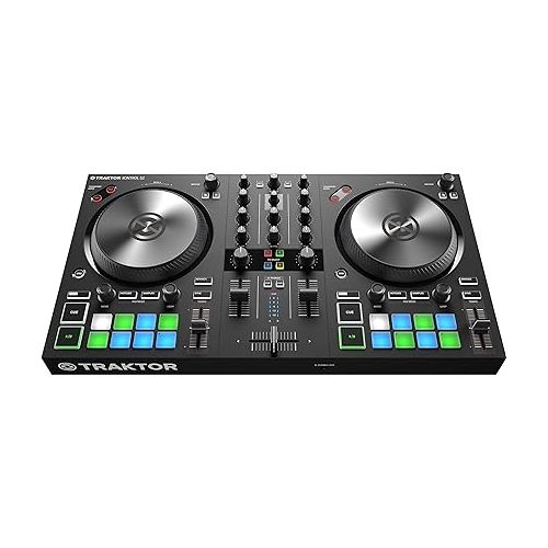 네이티브 인 스트루멘츠 Native Instruments Traktor Kontrol S2 Mk3 DJ Controller and Pioneer DJ CUE1 On-Ear DJ Headphone