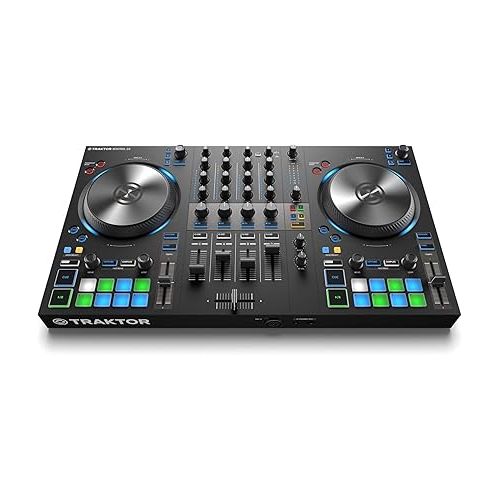 네이티브 인 스트루멘츠 Native Instruments Traktor Kontrol S3 4-Channel DJ Controller (26660) and Pioneer DJ CUE1 On-Ear DJ Headphone - Black