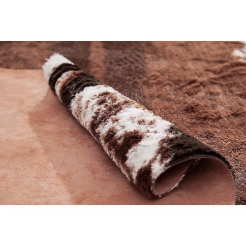  NativeSkins Faux Cowhide Rug - Large (4.6 x 6.6): Cow Print Fur Skin for Home
