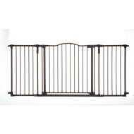 Natpapath Baby Safety Gate w Door Extra Wide Metal Expandable Adjusts to fit openings 38.3 to 72 inches wide and is 30 inches high