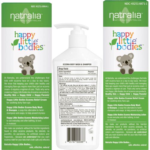  Natralia Happy Little Bodies, Eczema Care Regimen with Itch Relief Cream, Skin Wash, and Lotion