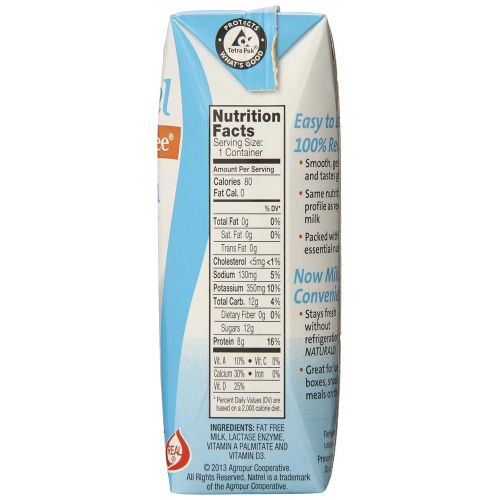  Natrel Milk Lactose Free Skim Prisma, 8 Ounce (Pack of 18)