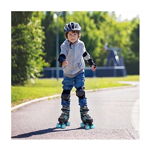  Nattork Kids Roller Skates for Boys & Girls, 4 Size Adjustable Rollerskates with Light Up Wheels for Teens Beginners Outdoor Sports, Birthday Gift for Toddler