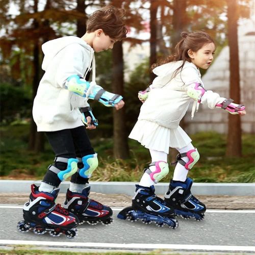  Nattork Adjustable Inline Skates for Kids with Light Up Wheel, Outdoor & Indoor Illuminating Roller Skates for Girls and Boys,Beginners