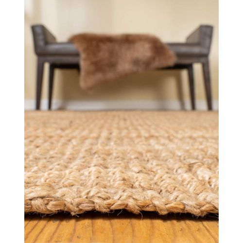  NaturalAreaRugs Natural Area Rugs 100% Natural Fiber Handmade Chunky Calvin Jute Rectangular Rug (8 X 10) Beige