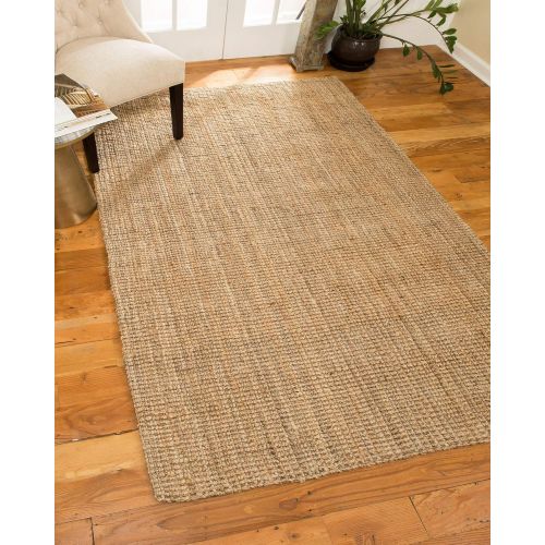  NaturalAreaRugs Natural Area Rugs 100% Natural Fiber Handmade Chunky Calvin Jute Rectangular Rug (8 X 10) Beige