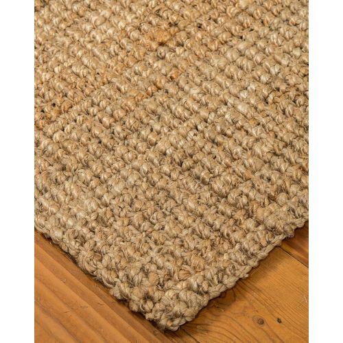  NaturalAreaRugs Natural Area Rugs 100% Natural Fiber Handmade Chunky Calvin Jute Rectangular Rug (8 X 10) Beige