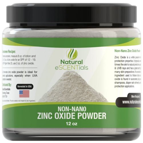  Natural Escentials Natural Zinc Oxide Powder - Non Nano and Uncoated - Baby Safe, Cosmetic Grade Fine Powder - FREE: Recipe eBook