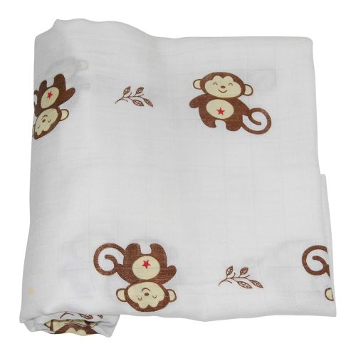  Natural Snuggles Animal Bamboo Infant Swaddle Blankets- Safari Friends -Monkey, Lion, Giraffe - Large Muslin Swaddle Wraps - Miracle Worker for New Moms Wanting More Sleep - Baby Shower Gift Regist