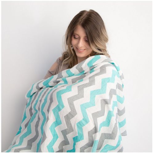  Natural Snuggles Newborn Bamboo Swaddle Wraps | Baby Blankets 3 pk: Wrap & Two Bamboo Muslin Square Receiving Blankets to Help Infants Sleep Soundly- Light Blue & Grey Stripes & Stars - Baby Shower