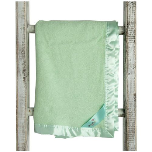  Natural Snuggles Bamboo Green Toddler Blanket for Boys or Girls- Snuggle with Your Newborn Baby - Natural Hypoallergenic Throw Blanket with Satin Edging - Perfect for Travel Registry! 34 x 47 inche