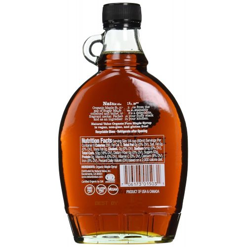  Natural Value Pure Organic Grade A Maple Syrup, Dark Amber, 12 Fluid Ounce