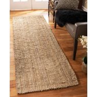 NaturalAreaRugs Natural Area Rugs 100% Natural Fiber Handmade Chunky Calvin Jute Runner Rug (2 6 X 8) Beige