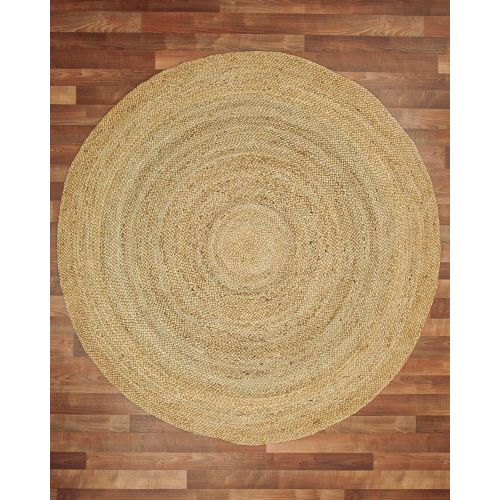  NaturalAreaRugs Natural Area Rugs 100% Natural Fiber Handmade Reversible Elsinore Jute 6 Round Rug Beige