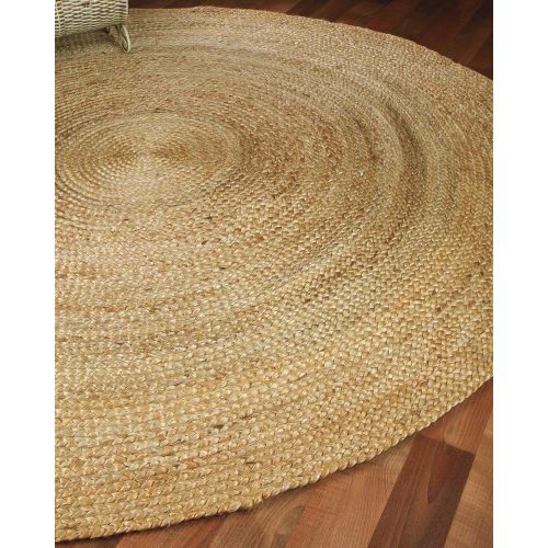  NaturalAreaRugs Natural Area Rugs 100% Natural Fiber Handmade Reversible Elsinore Jute 6 Round Rug Beige