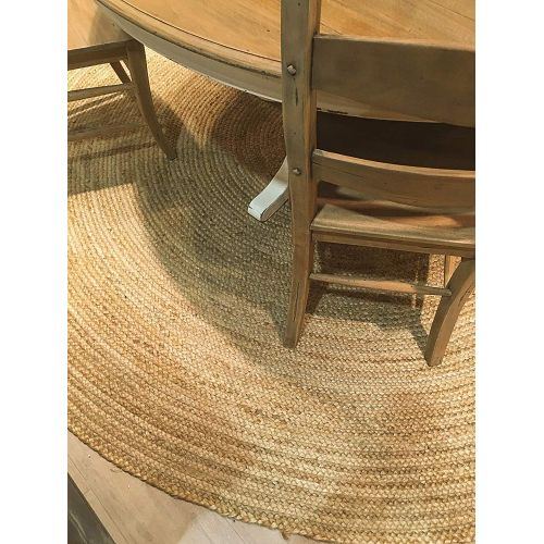  NaturalAreaRugs Natural Area Rugs 100% Natural Fiber Handmade Reversible Elsinore Jute 6 Round Rug Beige