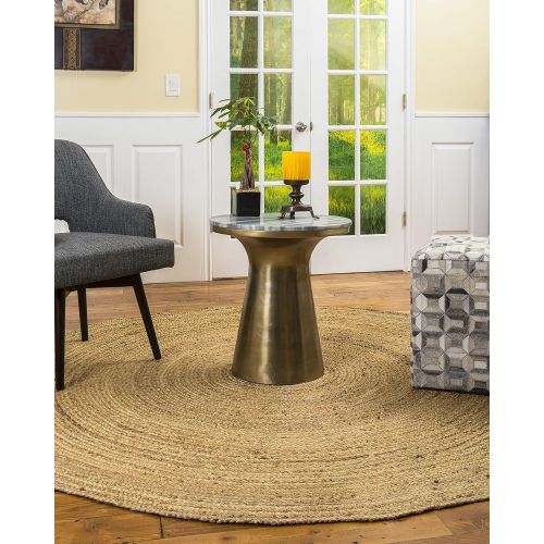  NaturalAreaRugs Natural Area Rugs 100% Natural Fiber Handmade Reversible Elsinore Jute 6 Round Rug Beige