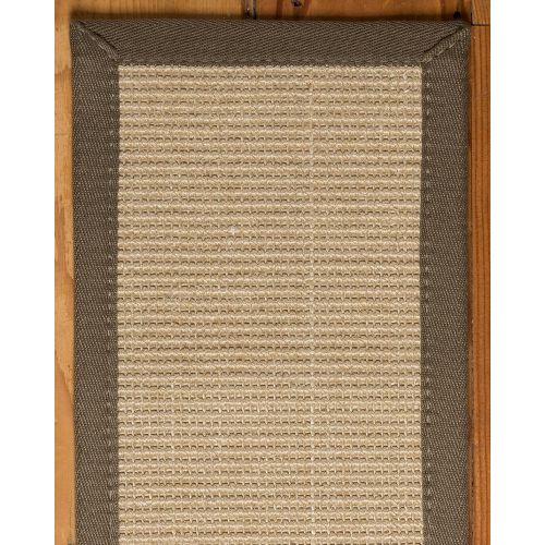  NaturalAreaRugs Natural Area Rugs 100% Natural Fiber Felice, Sisal Light Tan, Handmade Stair Treads Carpet Set of 13 (9x29) Olive Border