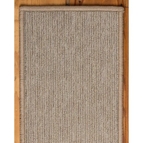  NaturalAreaRugs Natural Area Rugs 100% Natural Fiber Kenya, Polypropylene Beige, Handmade Stair Treads Carpet Set of 13 (9x29) Beige/Grey Border