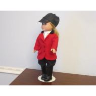 NaturalCharmHeirloom Doll English Riding Outfit fits 18 Inch Dolls like American Girl Dolls- Red Wool Horse Riding Jacket- Equestrian Doll Outfit-Olivia