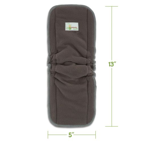  Naturally Natures Cloth Diaper Inserts 5 Layer - Insert - Charcoal Bamboo Reusable Diaper Liners with Gussets (Pack of 12)