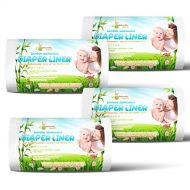 Naturally Natures Bamboo Diaper Liners 400 Sheets (4 Pack) Gentle and Soft, Chlorine and Dye-Free, Unscented, Biodegradable Inserts (Set of 4) 400 Liners